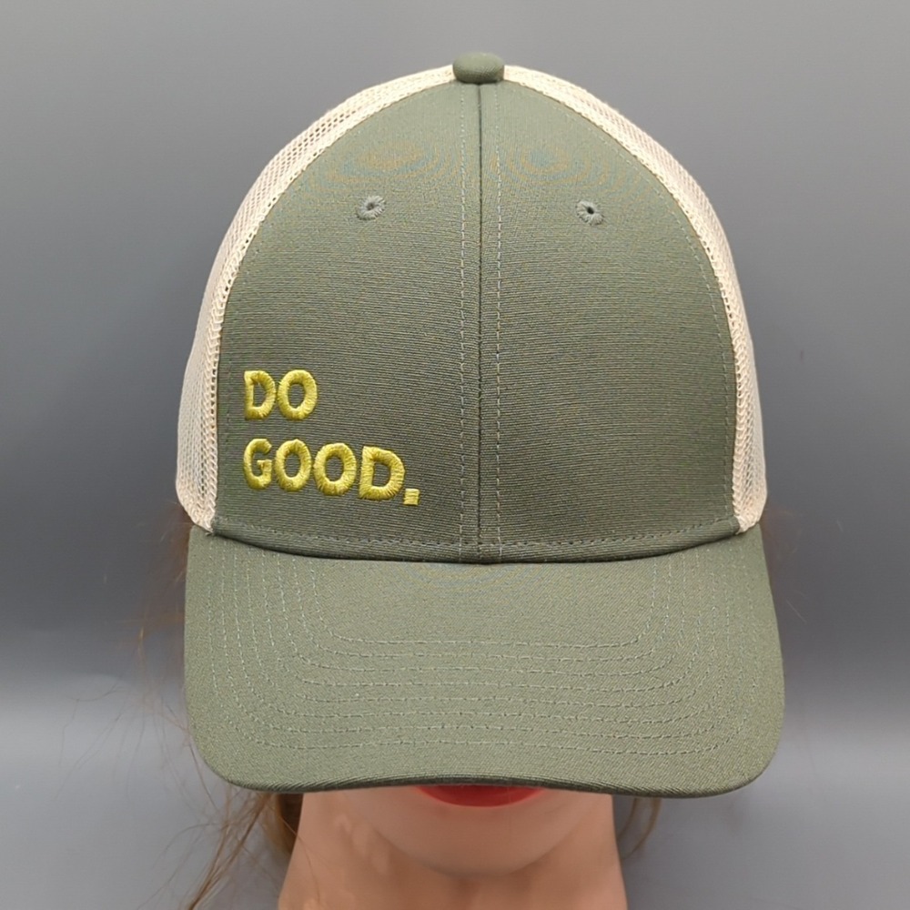 Cotopaxi Do Good Olive Green Snapback Mesh Trucker Hat Cap Adjustable